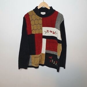 Caroll Reed Vintage Styled Patchwork Sweater Size XL